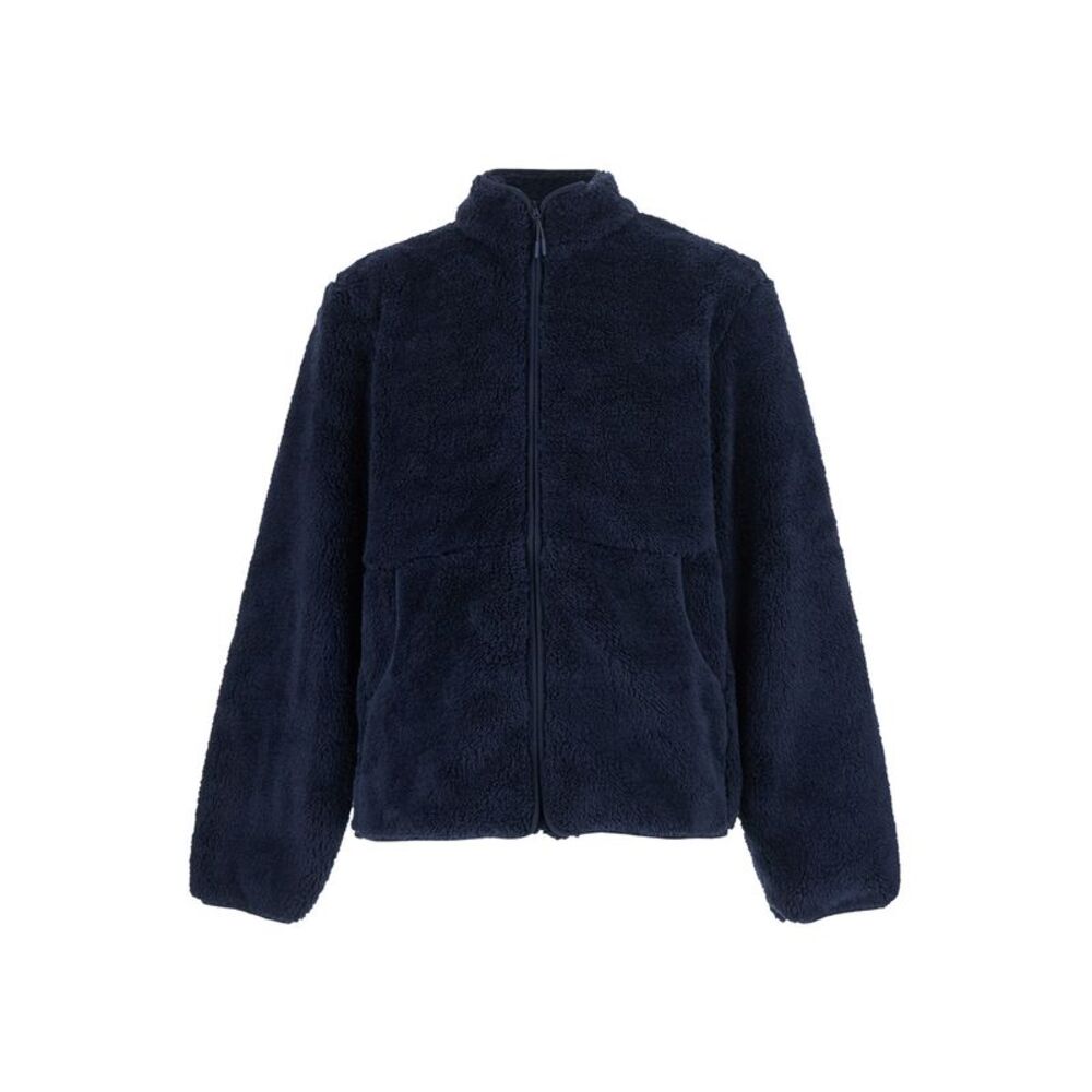 Hiking Patrol Men Blue High-Neck Jacket With Two Front Pockets In Fleece For Men